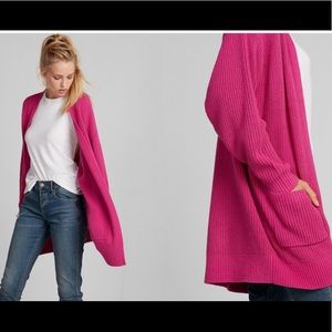 NWT Express Shaker Knit Cardigan Small HOT PINK